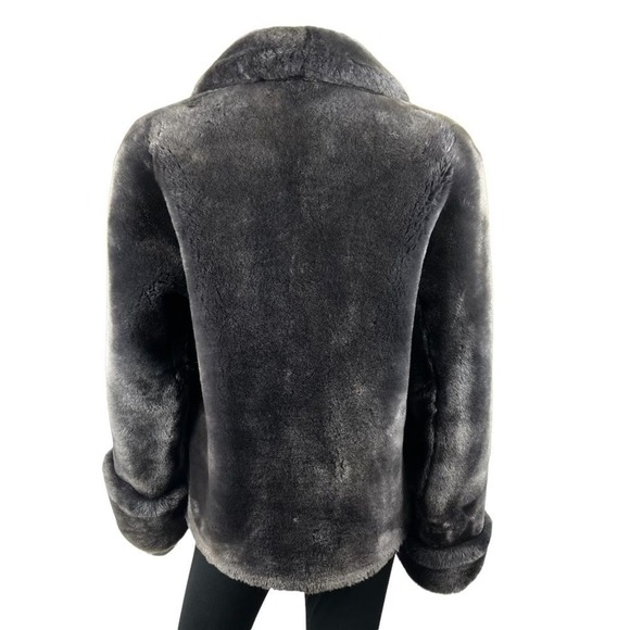 Vintage Kerrybrooke 50s Coat Womens L Gray Fur Sears Roebuck Plush Winter Warm - Picture 6 of 15